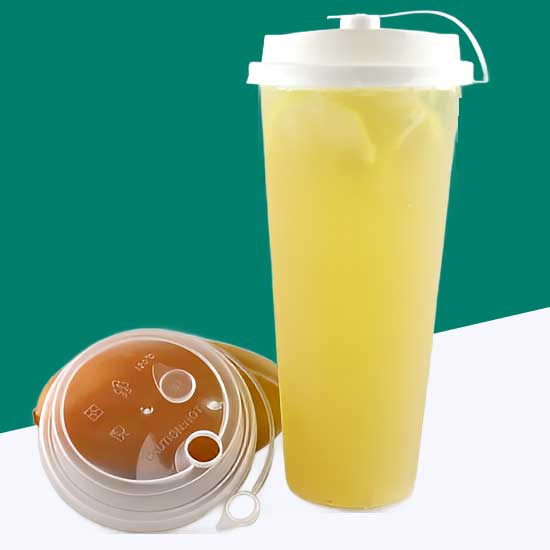 16oz 24oz Bubble Tea Plastic Cup with Vertical Stripes